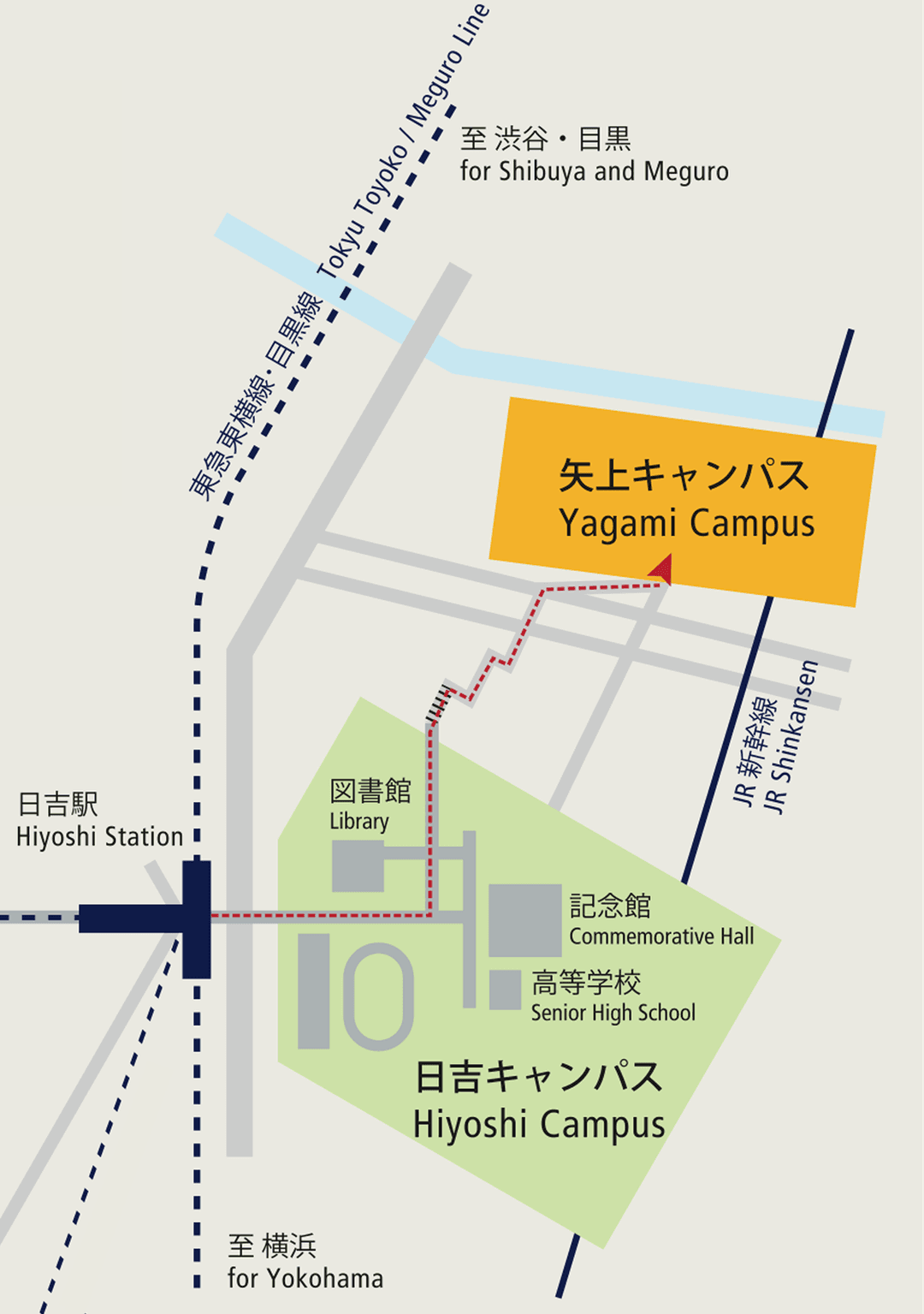 矢上キャンパス周辺地図